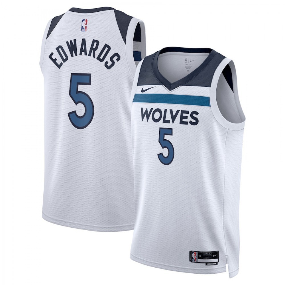 Minnesota Timberwolves Association Edition Swingman Jersey - White - Anthony Edwards - Unisex-Pro Kit Vault | Brand New 26/27 Sports Jerseys